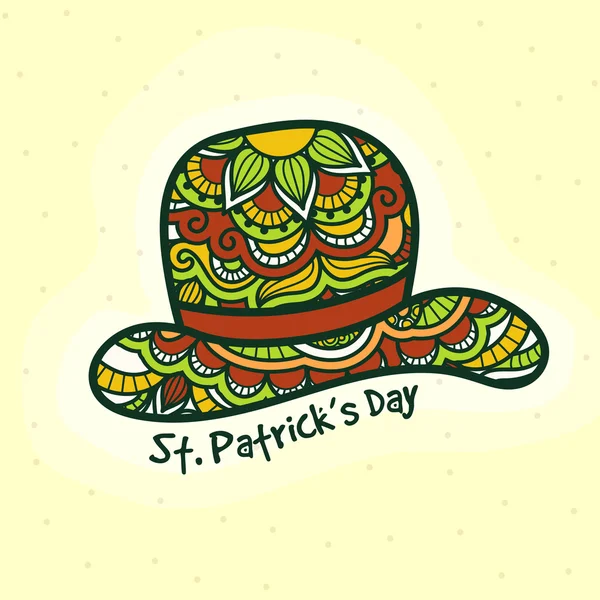Floral Hat for St. Patrick's Day celebration. — Stock Vector