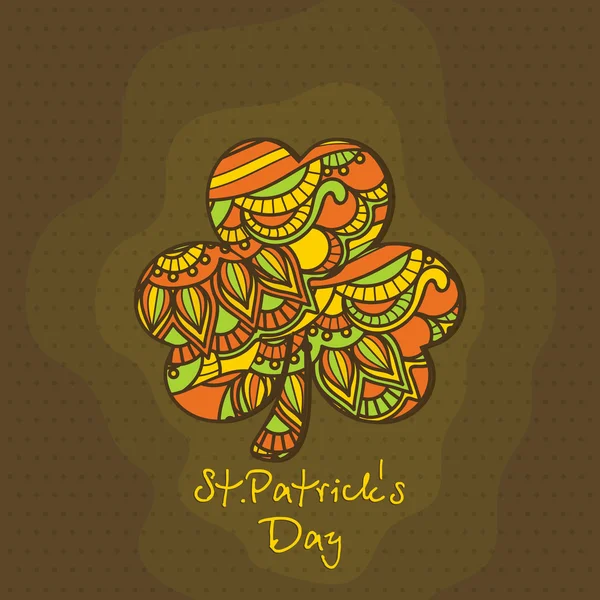 Floral Shamrock Leaf for St. Patrick's Day celebration. — Stock Vector