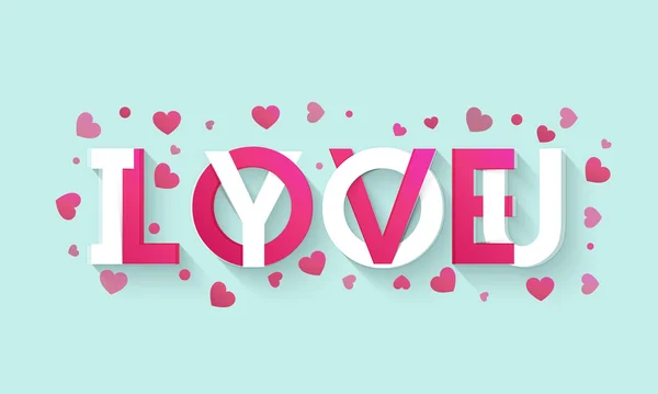 Stylish text I Love You for Valentine's Day. — Stockvector