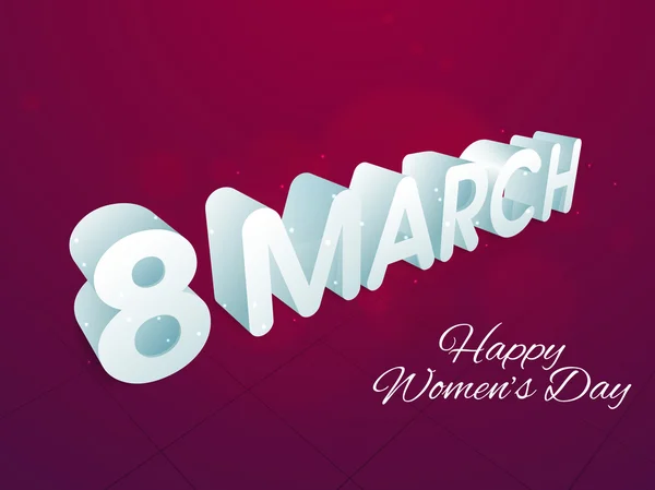 Texto en 3D brillante para la celebración del Día de la Mujer . — Vector de stock