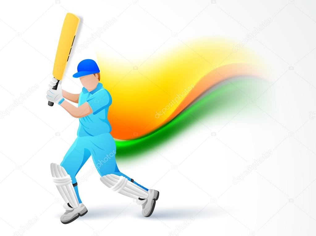 Playing Batsman for Cricket Sports concept.