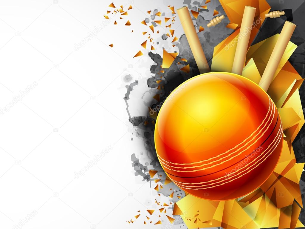 Glossy Ball for Cricket Sports concept.