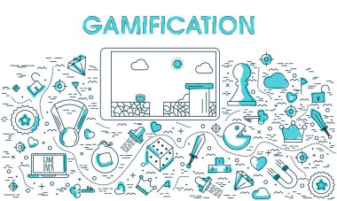 Infographic öğeleri Gamification için.