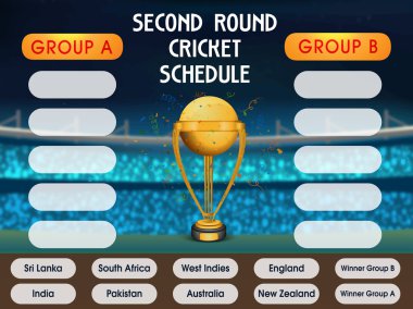 Cricket Match Schedule with Participant Countries.