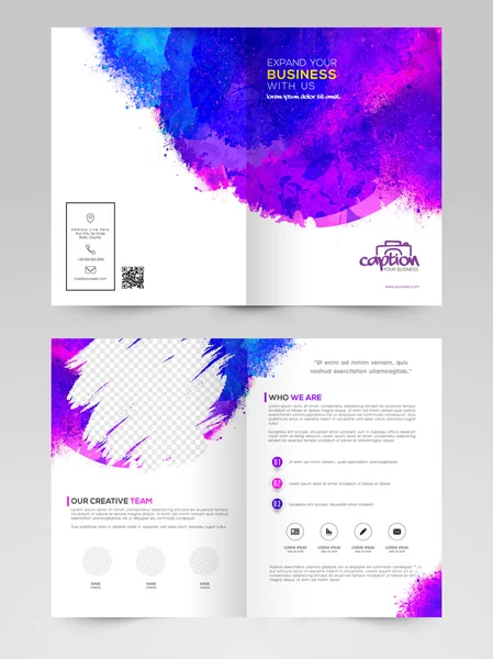 Due pagina Brochure, modello o Flyer per Business. — Vettoriale Stock