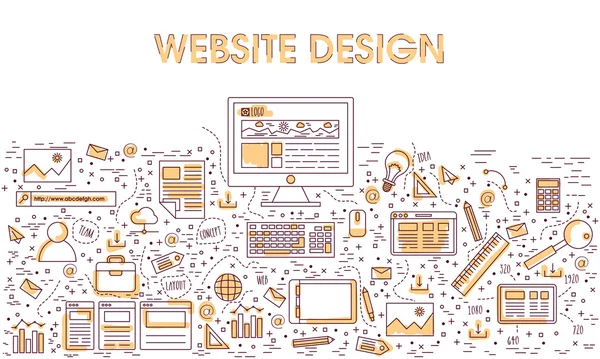Web sitesi tasarım seçenekleri öğelerini. — Stok Vektör