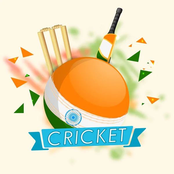 Ballon créatif pour le cricket Concept sportif . — Image vectorielle