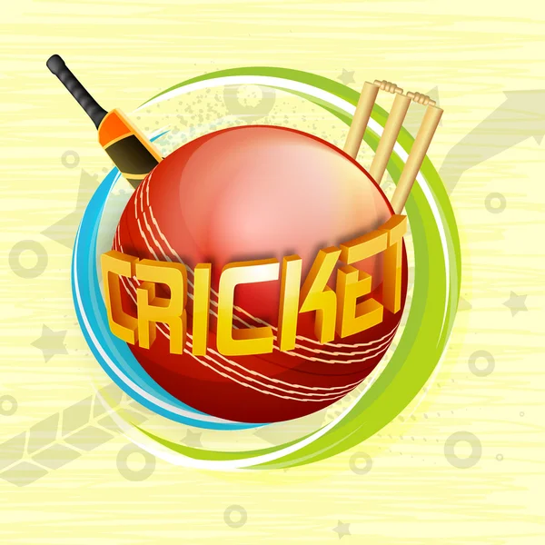 Texte 3D pour le concept Cricket Sports . — Image vectorielle
