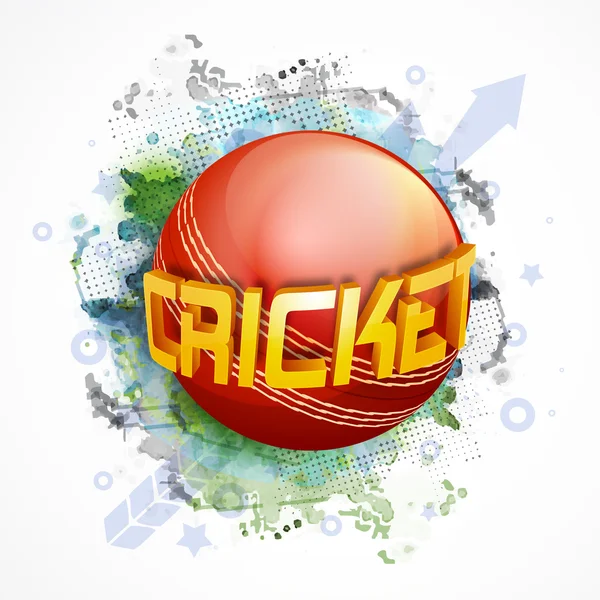 3D-Text für Cricket-Sportkonzept. — Stockvektor