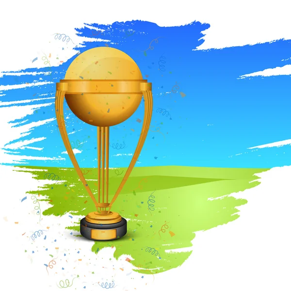 Trofeo ganador para el concepto de deportes de cricket . — Archivo Imágenes Vectoriales