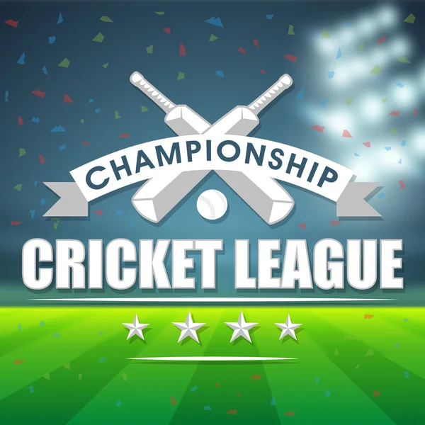 Stadium view for Cricket Championship League. — Stock vektor