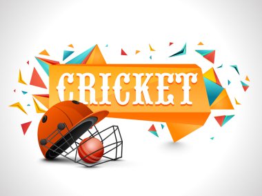 Kriket spor kavram topa vuran oyuncu kask ile.