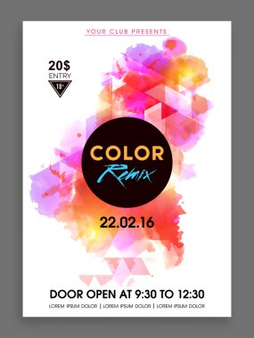 Parti için Soyut El İlanı, Banner veya Şablon.