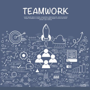 Business infographic elements for Teamwork concept.