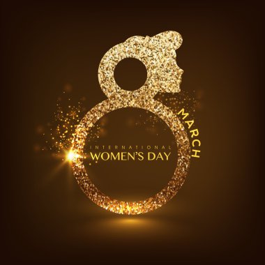 Creative shiny text for International Women's Day.