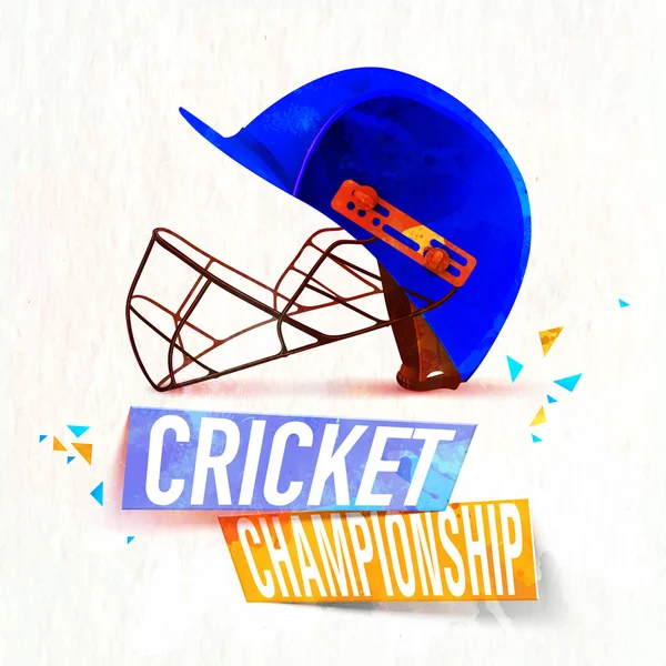 Pálkař helma pro kriket mistrovství koncept. — Stockový vektor