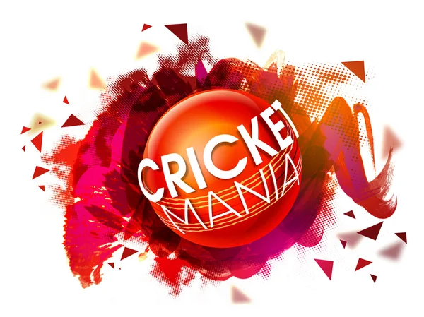 Stilistisk tekst med Ball for Cricket Sports-konseptet . – stockvektor