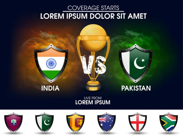 Índia Vs Paquistão Cricket match concept . — Vetor de Stock