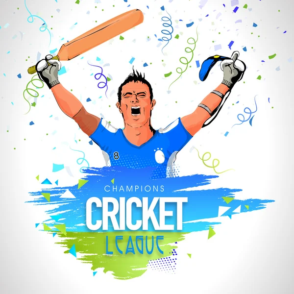 Cricket Sports concept with Batsman. — Stock Vector