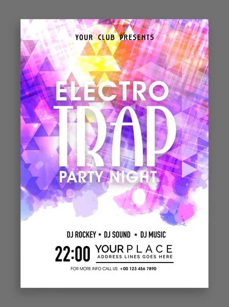 Party Night Flyer, Banner or Template design. — Wektor stockowy