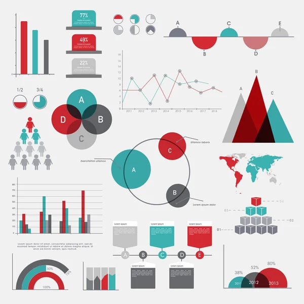 Conjunto de diversos elementos de infografía empresarial . — Vector de stock