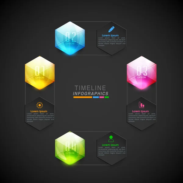 Linea temporale creativa Layout infografico . — Vettoriale Stock