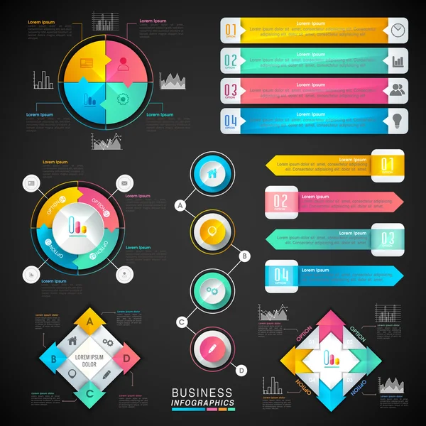 Various Business Infographic elements. — Stock Vector