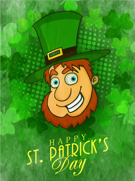 Happy Leprechaun for St. Patrick's Day celebration. — Stock Vector