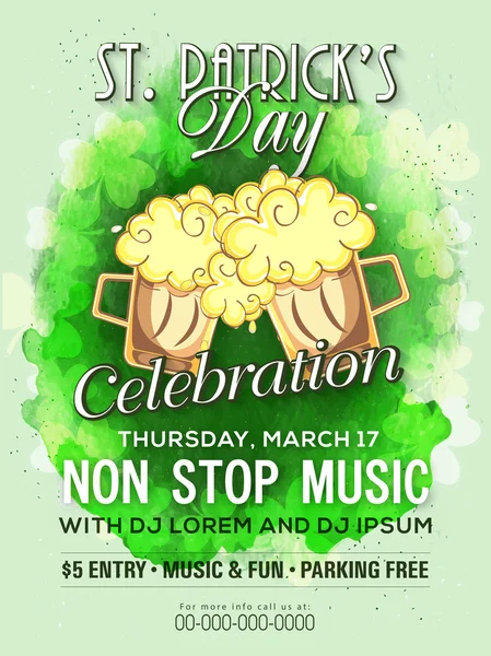 Pamphlet, Banner or Flyer for Patrick's Day concept. — Stock Vector