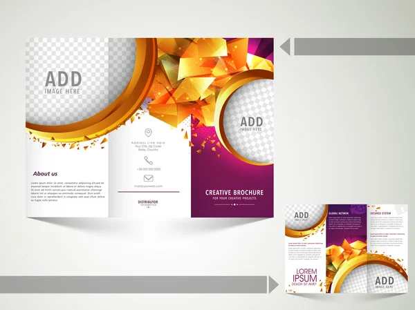 Driebladige Brochure, sjabloon of Flyer voor Business. — Stockvector