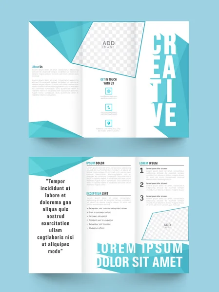 Two page Trifold Brochure, Template or Flyer design. — Stock vektor