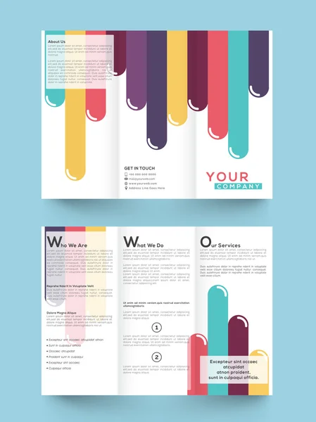 Two page Trifold Brochure, Template or Flyer design. — ストックベクタ