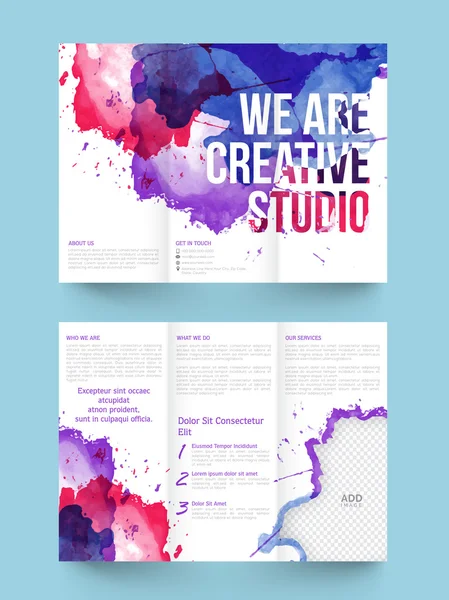 Two page Trifold Brochure, Template or Flyer design. — Stock Vector