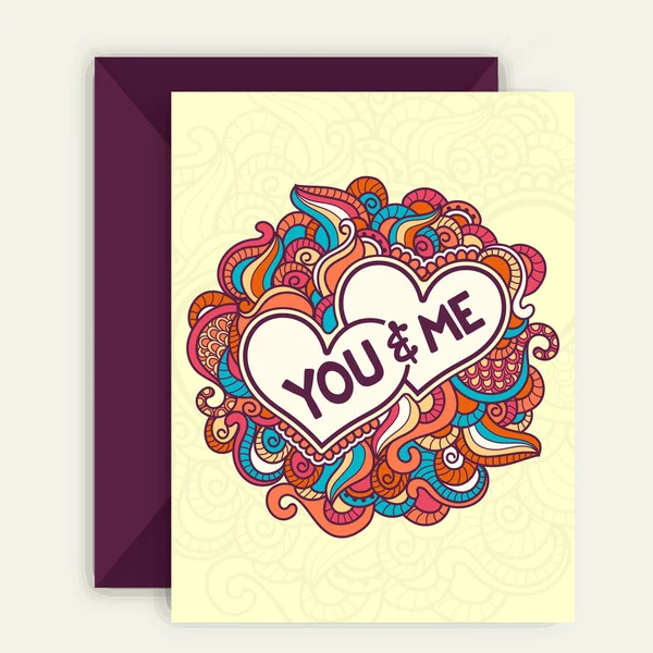 Tarjeta de felicitación para la celebración del Día de San Valentín . — Vector de stock