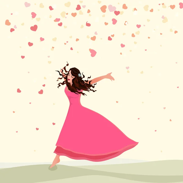 Chica joven para la celebración del Día de la Mujer . — Vector de stock