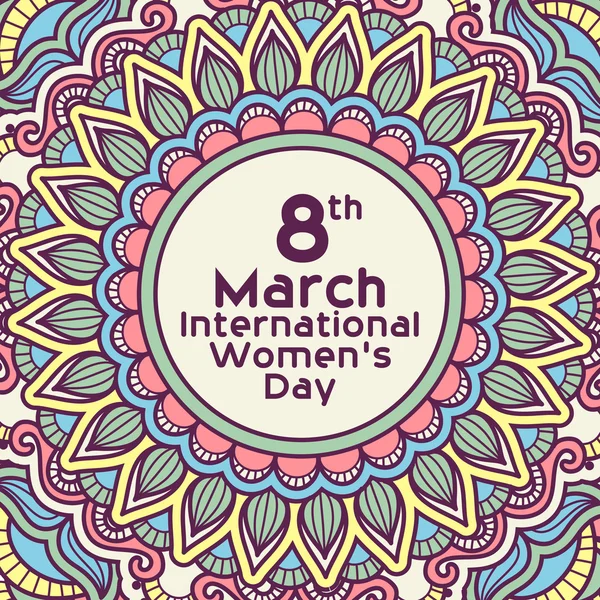 Projekt kartki okolicznościowej na Międzynarodowy Dzień Kobiet. — Wektor stockowy
