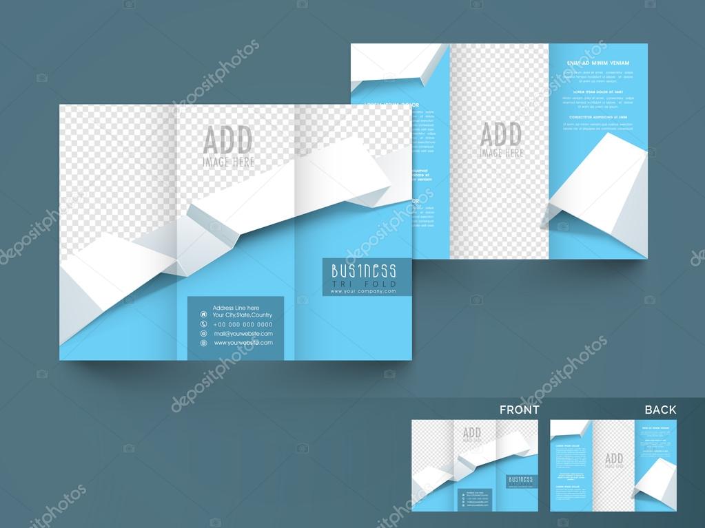 Trifold Brochure, Template or Flyer for Business.