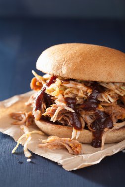 ev yapımı domuz burger lahana salatası ve barbekü sosu çekti