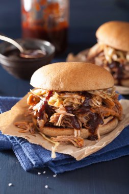 ev yapımı domuz burger lahana salatası ve barbekü sosu çekti