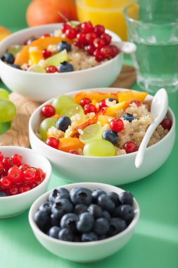 meyve ile sağlıklı kahvaltı quinoa berry nektarin yaban mersini g