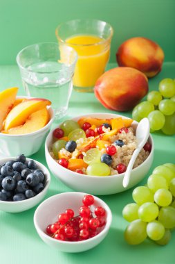 meyve ile sağlıklı kahvaltı quinoa berry nektarin yaban mersini g