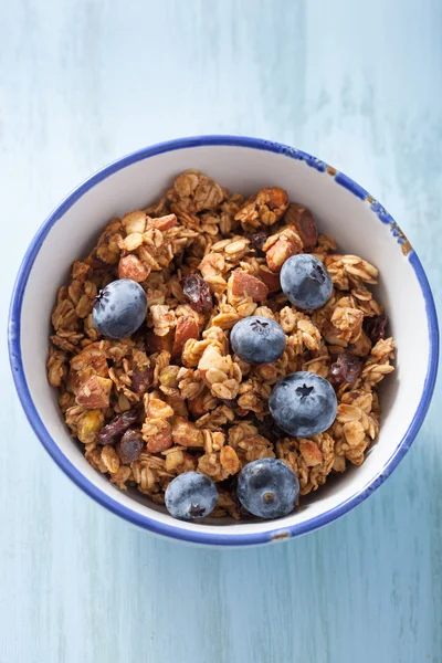 Az áfonya reggelire házi egészséges granola — Stock Fotó