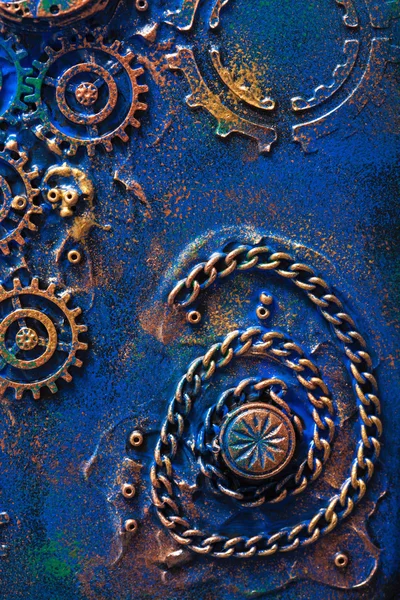 Mechanické ruční steampunk pozadí kolečka kolečka — Stock fotografie