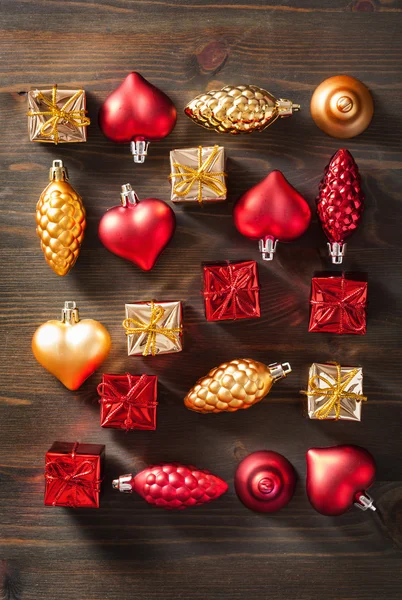 Caixa de presente de Natal e fundo de decoração — Fotografia de Stock