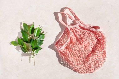 Yeniden kullanılabilir pamuk alışveriş torbası, plastiksiz sıfır atık kavramı