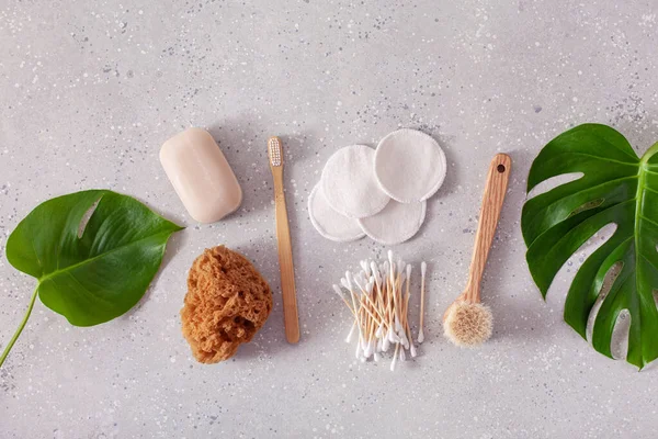 Zero Waste Eco Friendly Hygiene Bathroom Concept Wooden Toothbrush Reusable — Stock Photo, Image