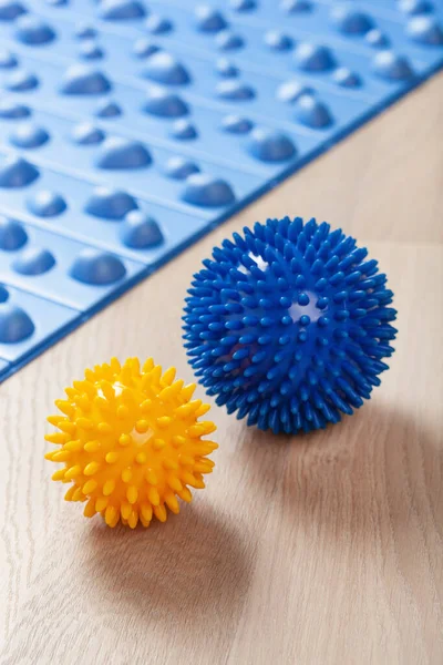 Massage Rubber Balls Mat Roller Self Massage Reflexology — Stock Photo, Image