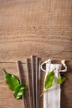 çevre dostu yeniden kullanılabilir metal içme saman. sıfır atık kavramı