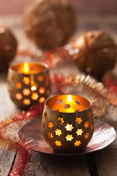 Quema de linternas de Navidad y decoración — Foto de Stock