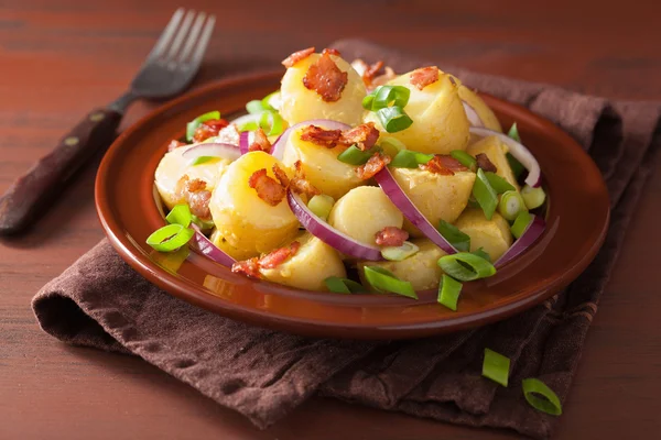 Insalata di patate con senape di cipolla di pancetta — Foto Stock